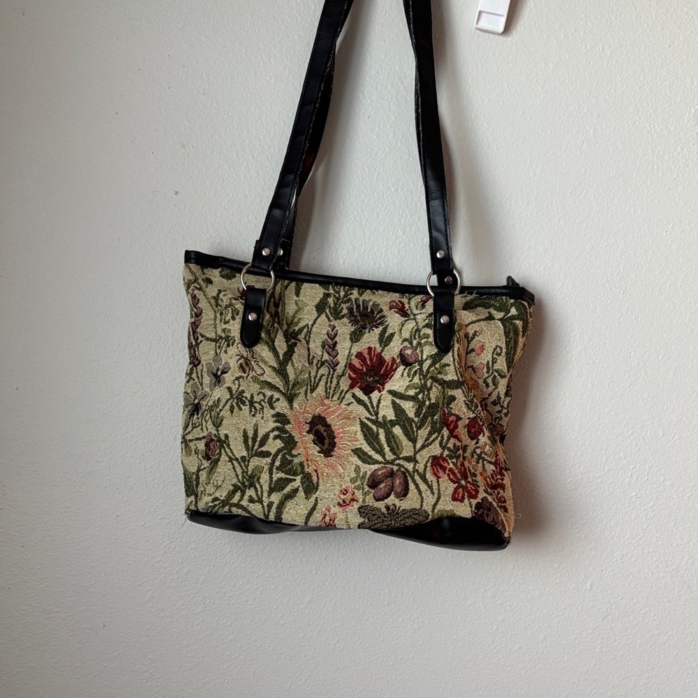 Floral Tapestry Tote Bag